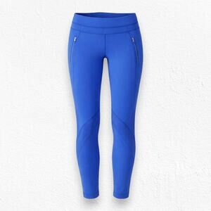 Lululemon Inspire Tight II 25” Cerulean Blue Mesh Reflective Run Leggings Size 6